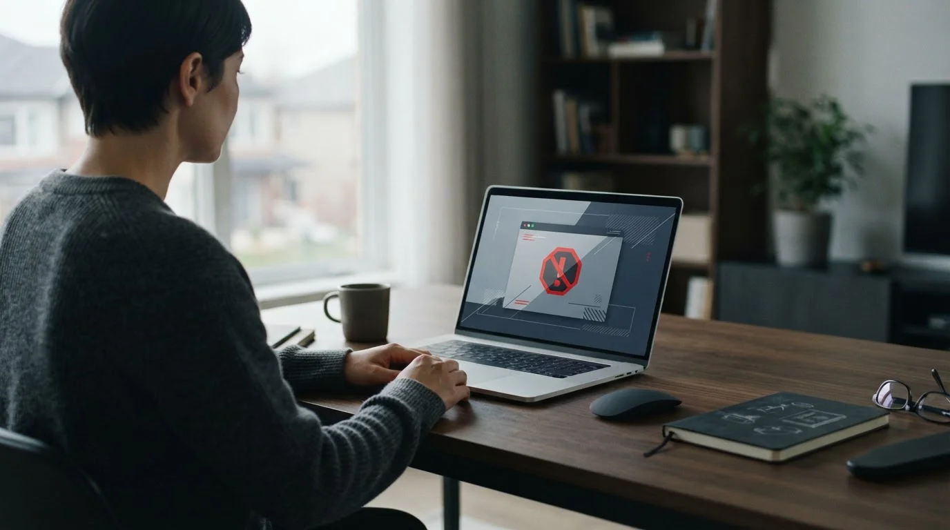 Pantalla mostrando mensaje de restricción de acceso a operador no autorizado
