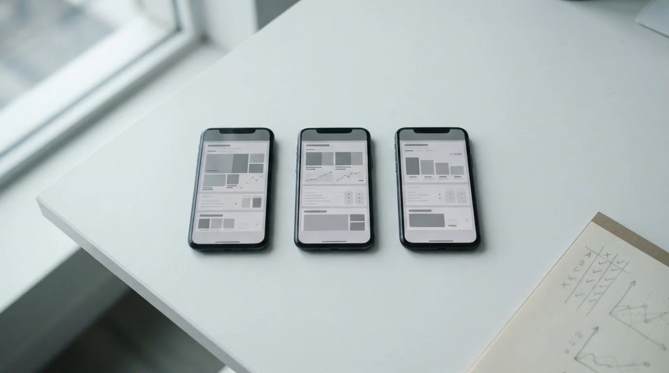 Dispositivos móviles mostrando interfaces de aplicaciones de apuestas con licencia española en análisis comparativo