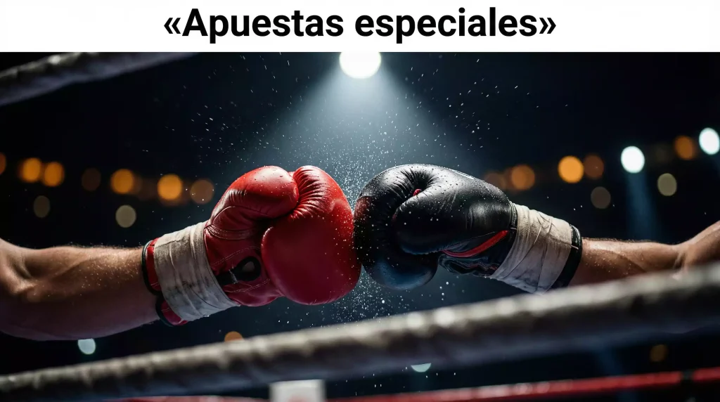 Prop bets en boxeo: primer plano de guantes de boxeo chocando en el ring